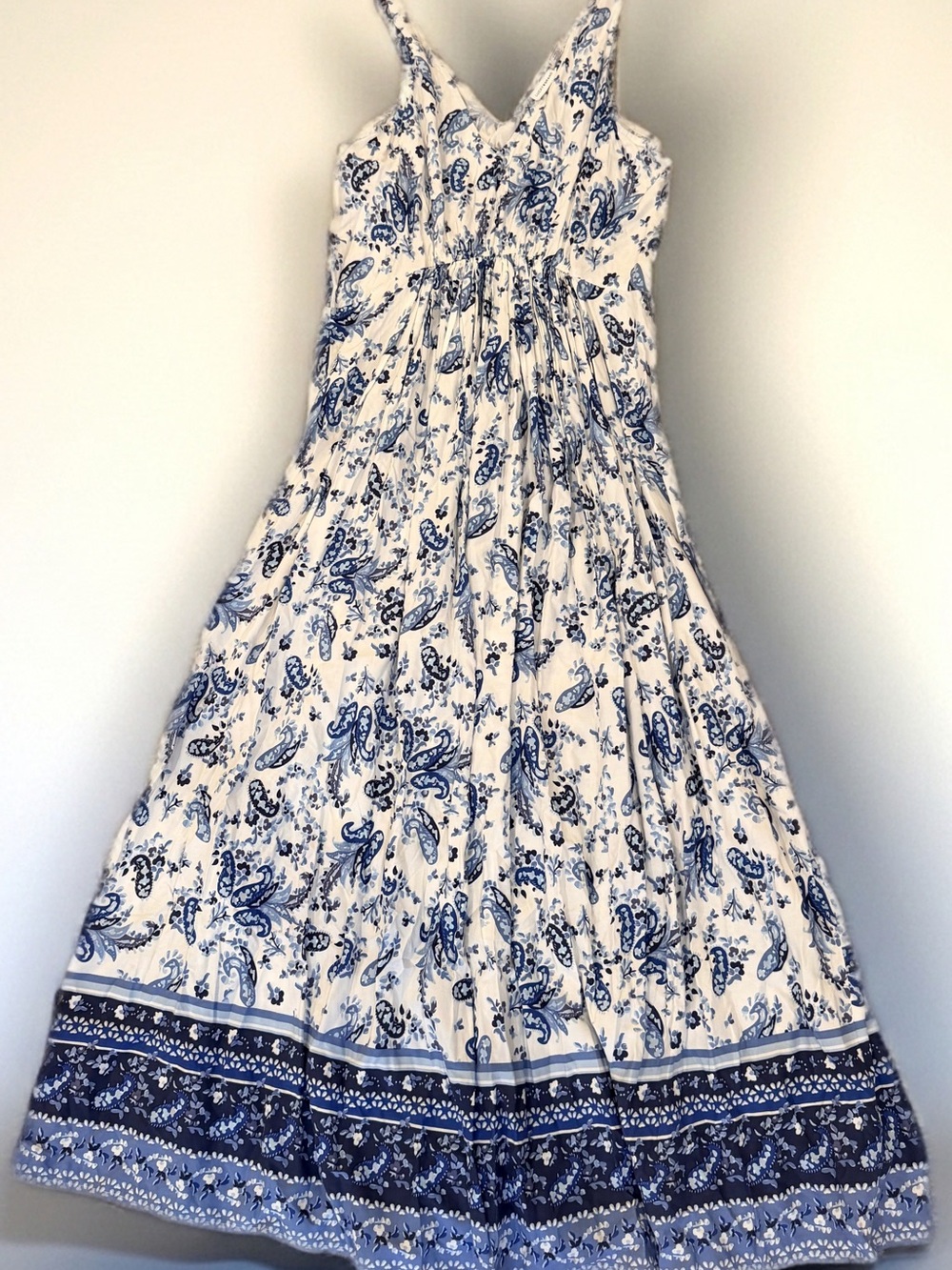 Lucky Brand Blue and White Paisley Maxi Dress